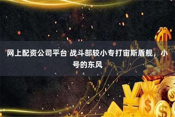 网上配资公司平台 战斗部较小专打宙斯盾舰，小号的东风